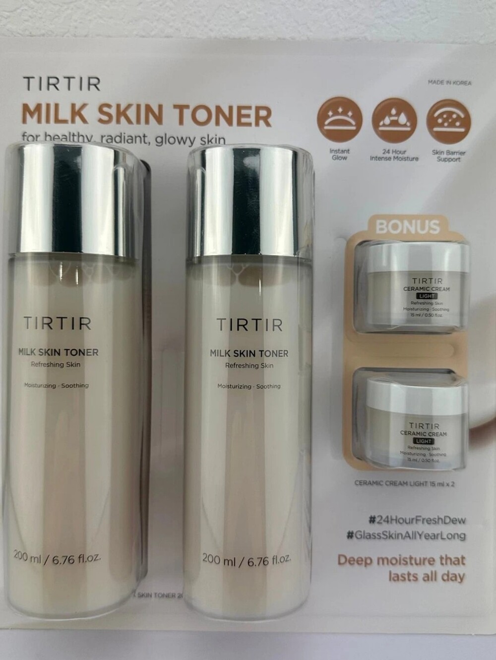TIRTIR Milk Skin Toner and TIRTIR Light Ceramic Cream